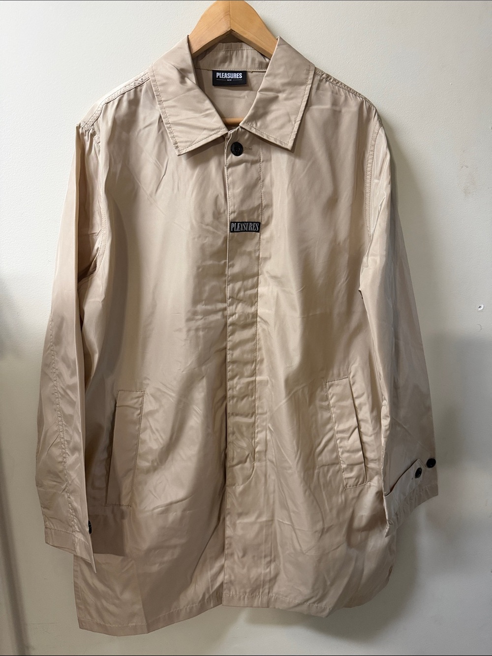 Pleasures Men’s Light Beige Trench Coat Size Large
